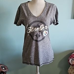 STEELERS V Neck T-Shirt/Blouse